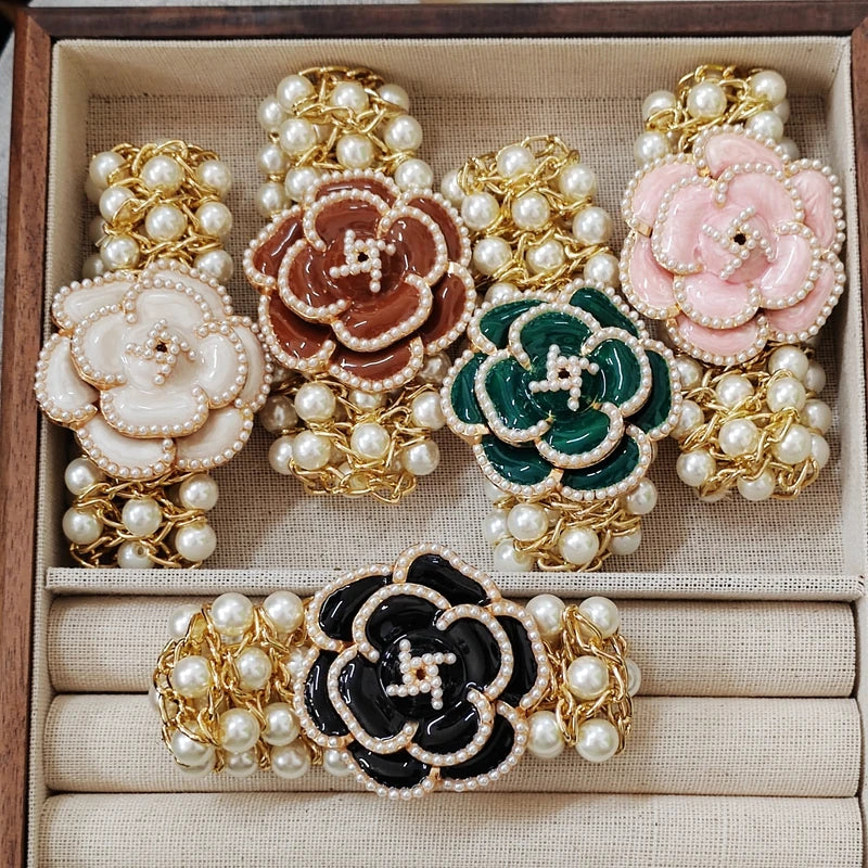 Trendy luxury Starfish Flower Elastic Pearl Bracelet Bangle Jewelry For Women Party Gift