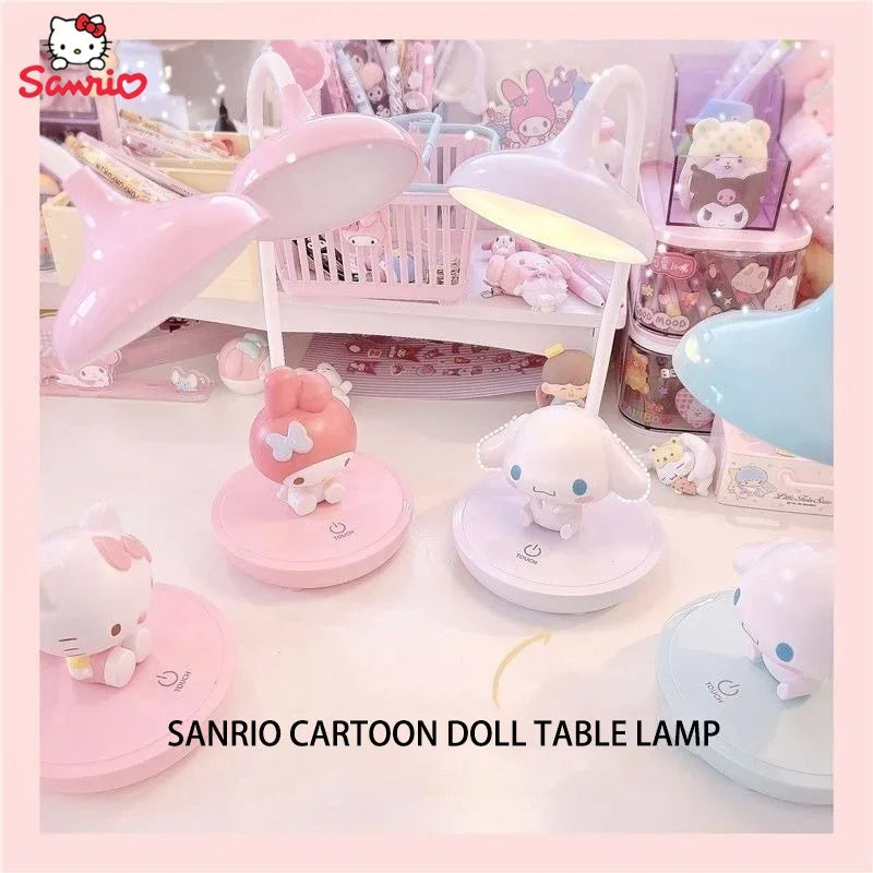 Kawaii Sanrio Cinnamoroll My Melody Hello Kitty Cartoon LED Desktop Bedside Desk Lamp Night Light Ornaments Daily Necessities