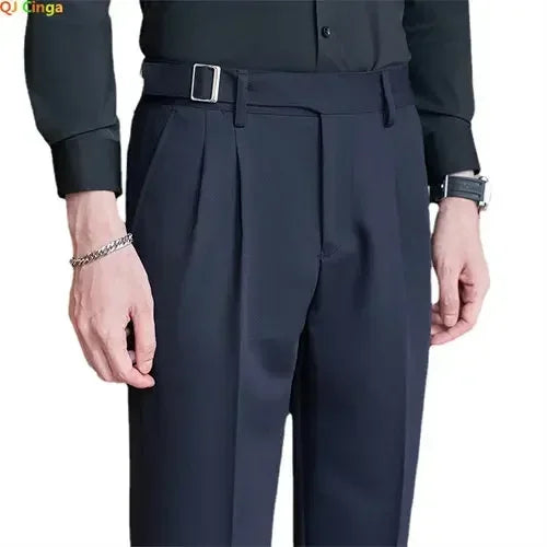 Men's Suit Pants, Fashion Slim Dress Trousers ,White Black Blue Green Pantalones Hombre Fall/Winter Male Pant, 2025 New