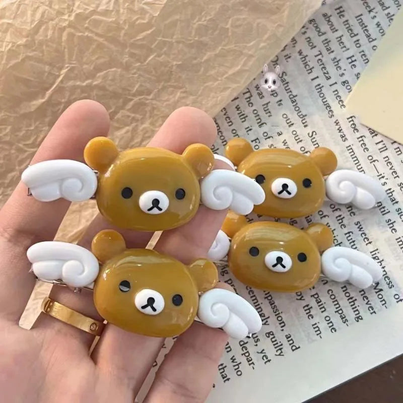 Kawaii Rilakkuma Cartoon Cute Hairpin Sweet Lovely Bangs Side Clip Students Versatile Hair Accessories Girls Birthday Gifts