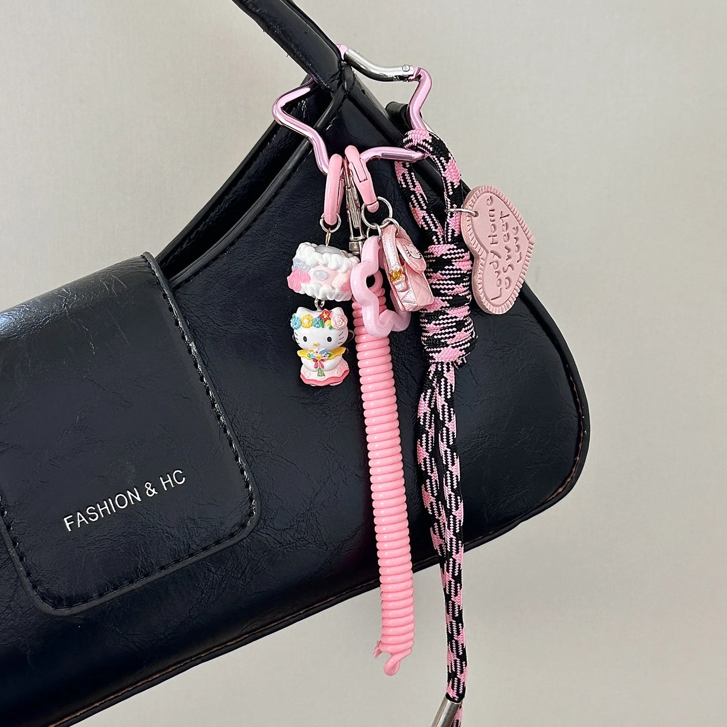 Sanrios Hellokittys Keychain Kawaii Cute Action Figure Rabbit Plush Key Chain Doll Pendant Bag Charm Accessories Keyring Ins
