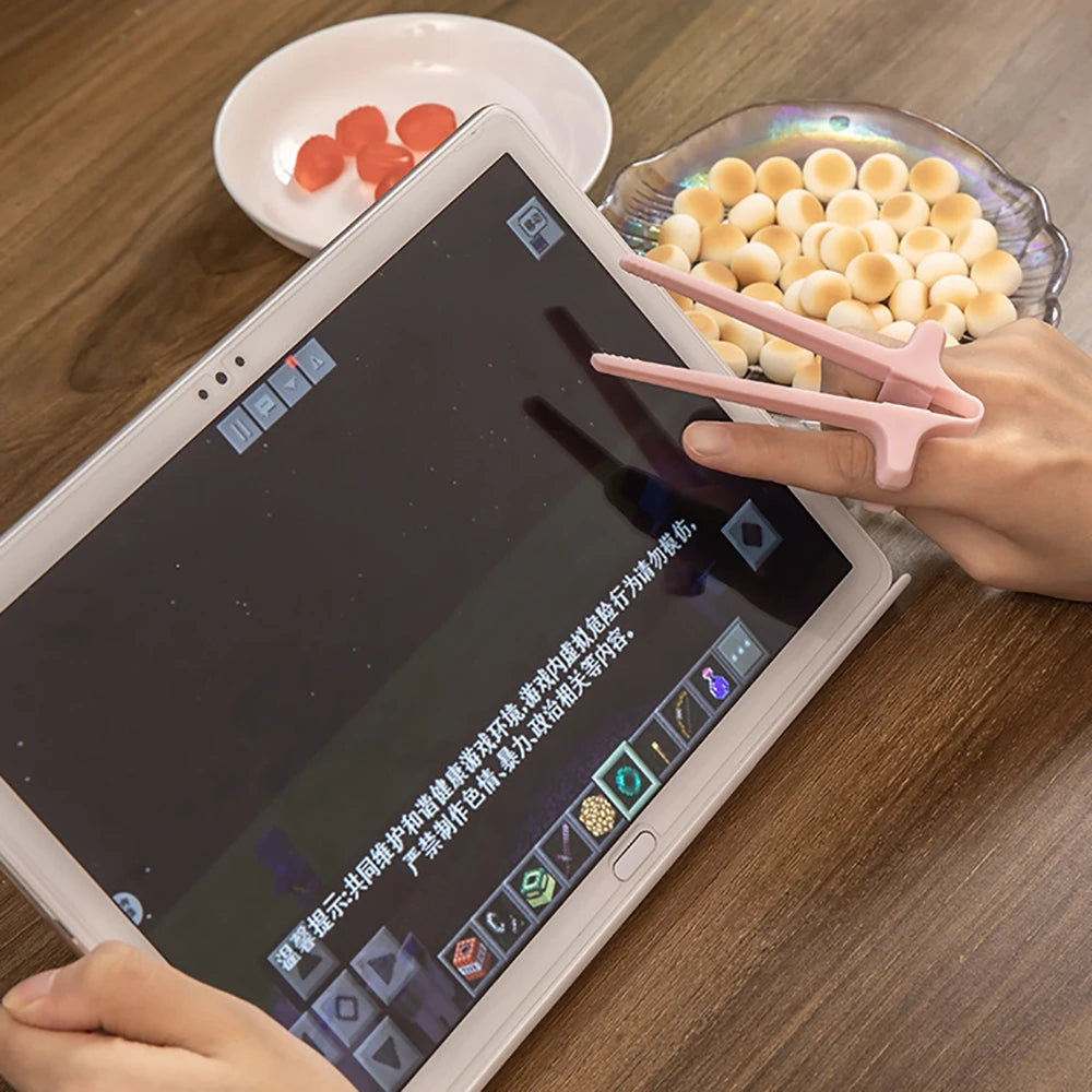 1pc Finger Chopsticks Game Player Snack Chopstick Holder Plastic Game Finger Cover Game Controller Training Learning Chopsticks