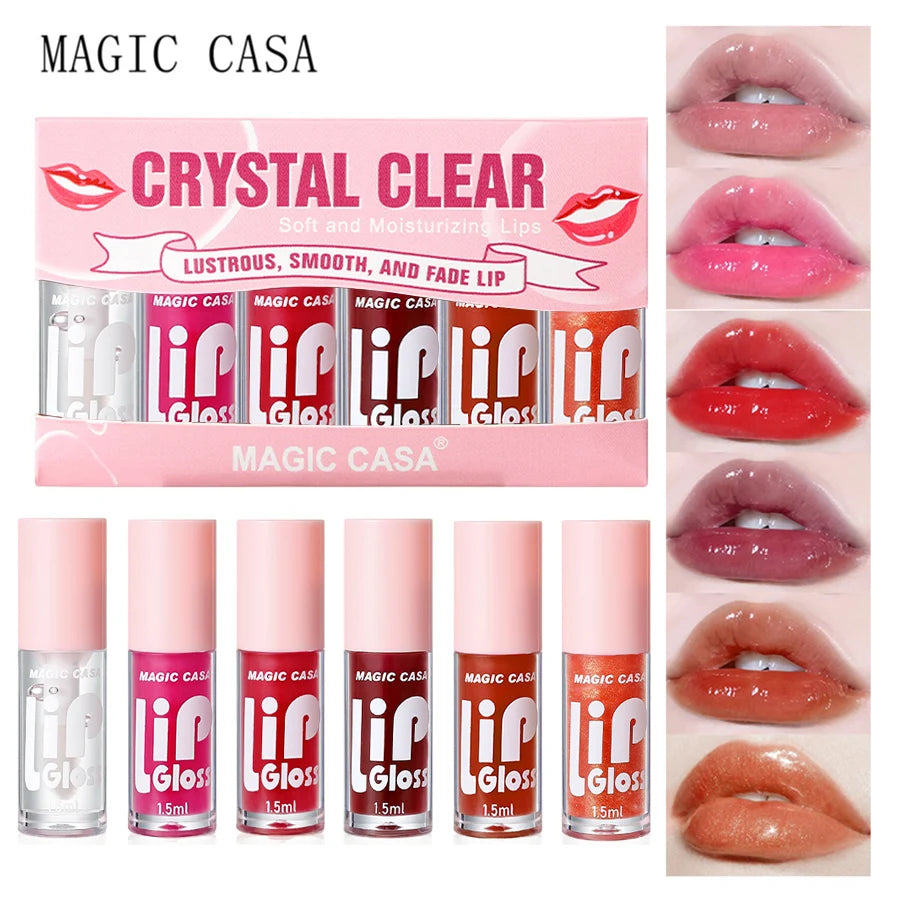MAGIC CASA 6個/セット 小瓶 ハイドレーティング ジェリー リップオイル 長時間保湿 滑らかに輝くリップ ハイドレーティング リキッド
