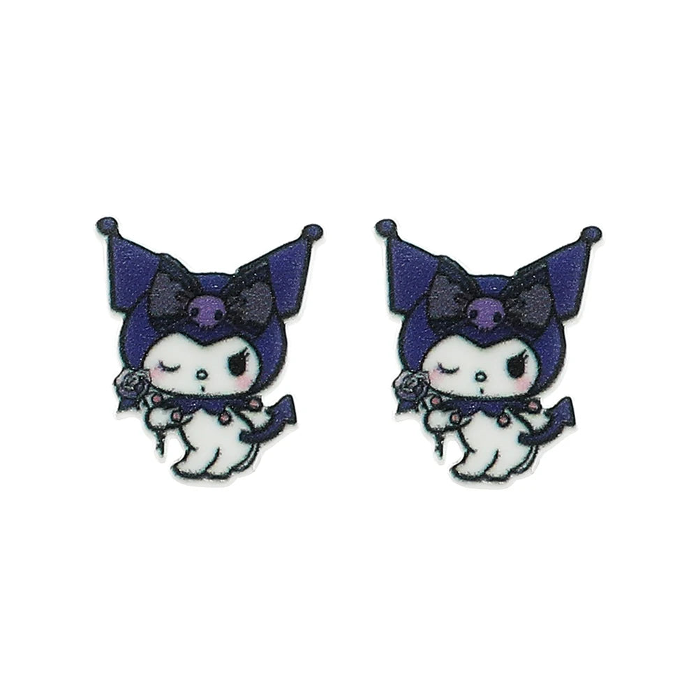 Sanrio Kuromi My Melody Earrings Cute Sweet Exquisite Earrings Campus Girls Jewelry Accessories Gifts