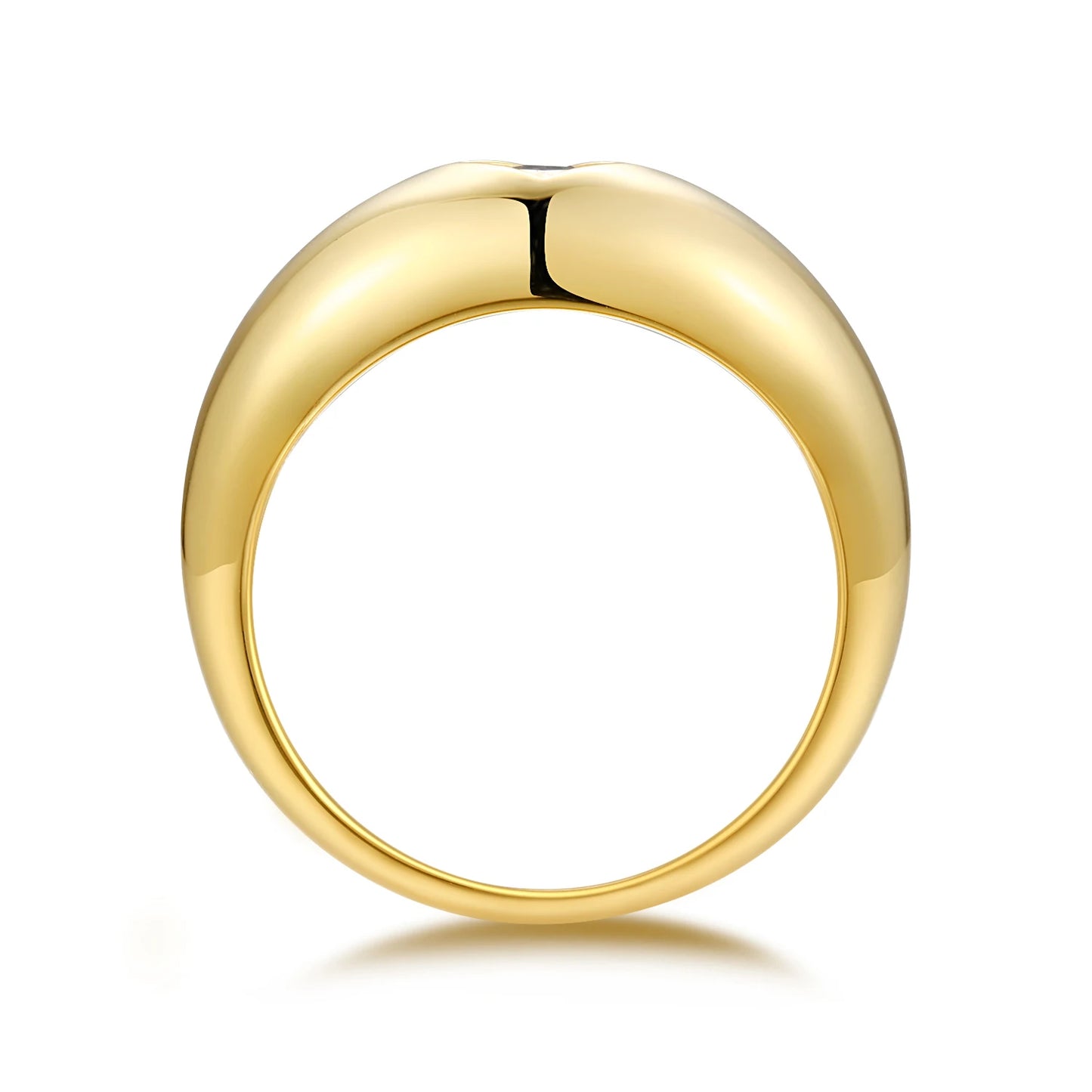 JIUZUAN Christmas Gift Moissanite Ring, 18K Gold Plated S925 Silver, Unique Oval Design, Hypoallergenic Jewelry for Women