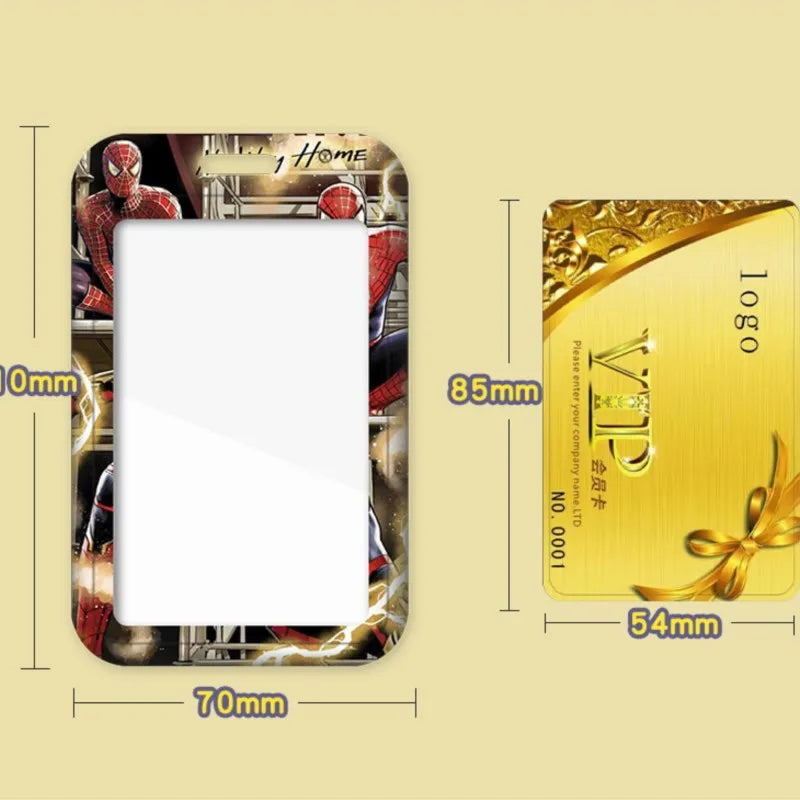 Cartoon Disney Marvel Spiderman Card Sleeve Cartoon Lanyard ID Bus Card Work Permit protect Sleeve Cute Student Stationery Gift