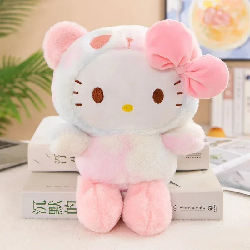Kawaii Anime Sanrioed Hello Kitty Kuromi Cinnamoroll Plush Dolls Room Ornaments Pillow Toy Girl Children Birthday Valentine Gift