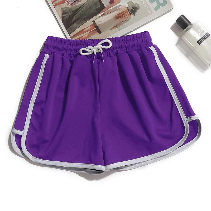 1pcs Summer Women Casual Solid Shorts Girl Gym Workout Shorts Pants Ladies Mid Waisted Yoga Short Student Loose Shorts S-3XL