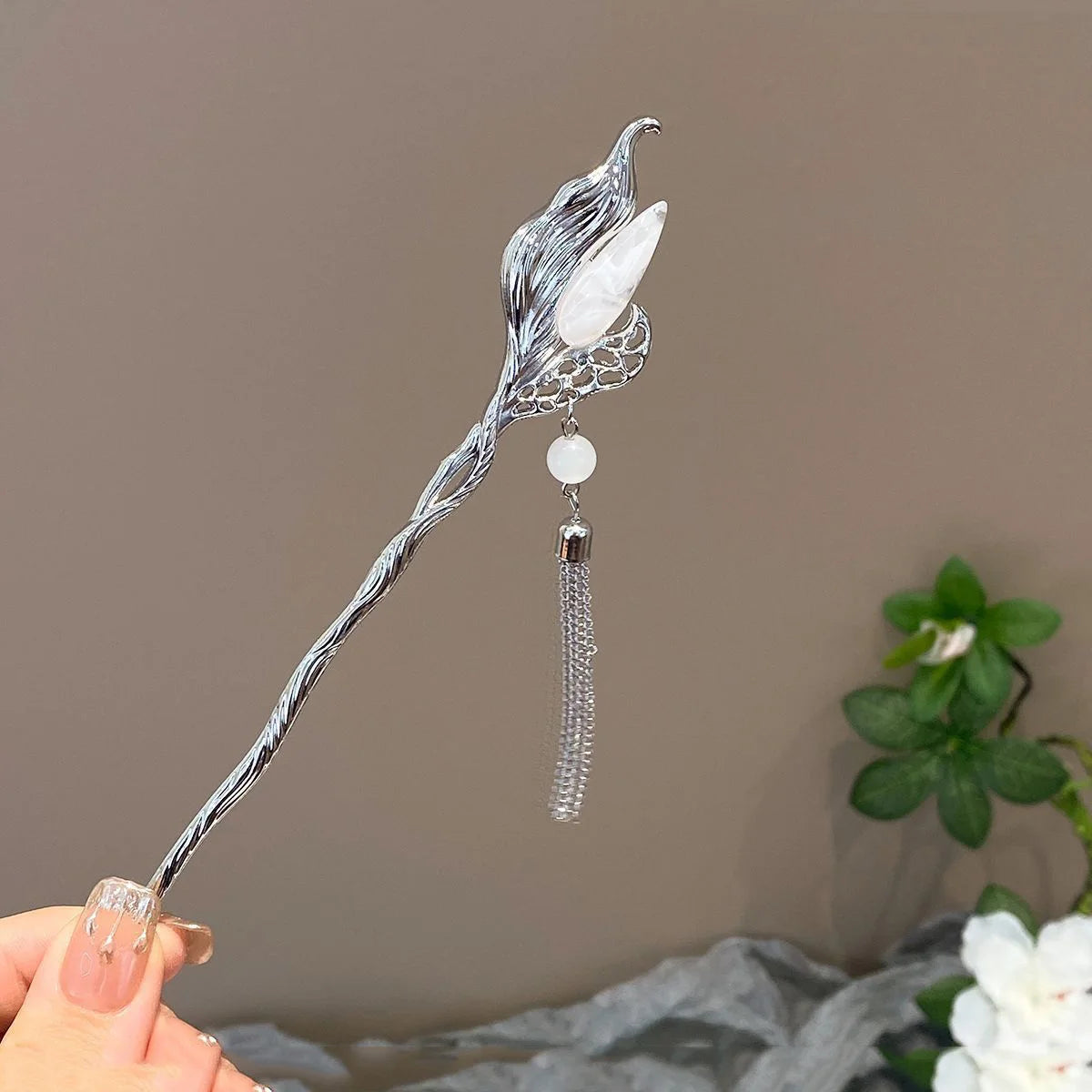 Fashion Chinese Style Hair Stick Hair Needle Moonstone Jewelry Suitable Daily Party Wear Women's Romantic Hair Clip Accessories