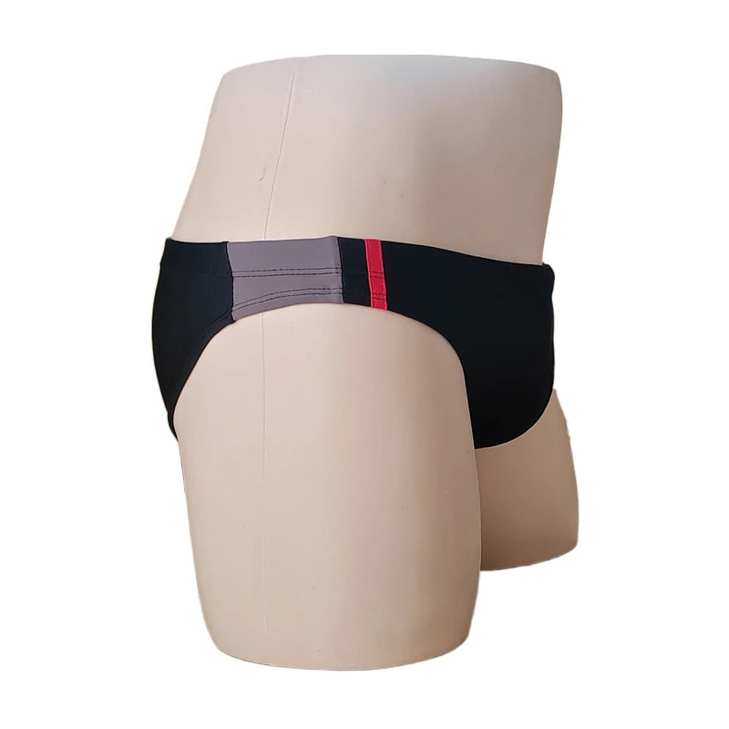 BOYTHOR Men's Swimming Briefs Patchwork Color Contrast Craft Lace-up Beach Swimming Briefs