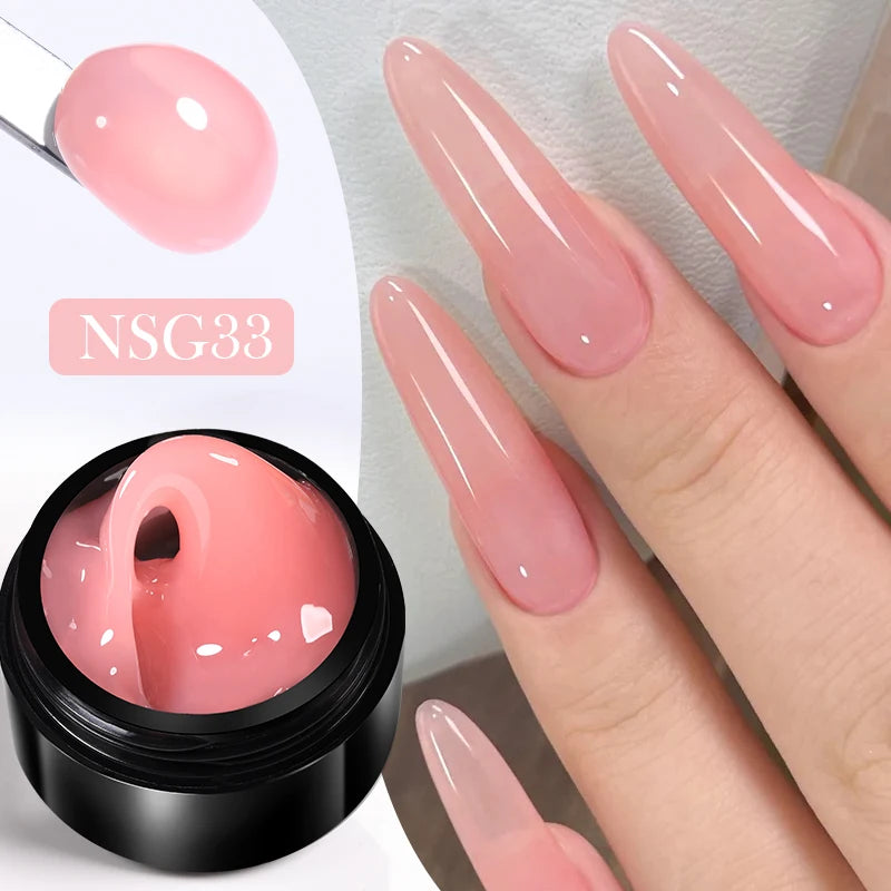 BORN PRETTY 15ml クリア ノンスティック ハンドエクステンション ジェルネイルポリッシュ 3Dシェーピングネイルアート用 固形ミルキーゼリーハードジェル フェイクネイル用