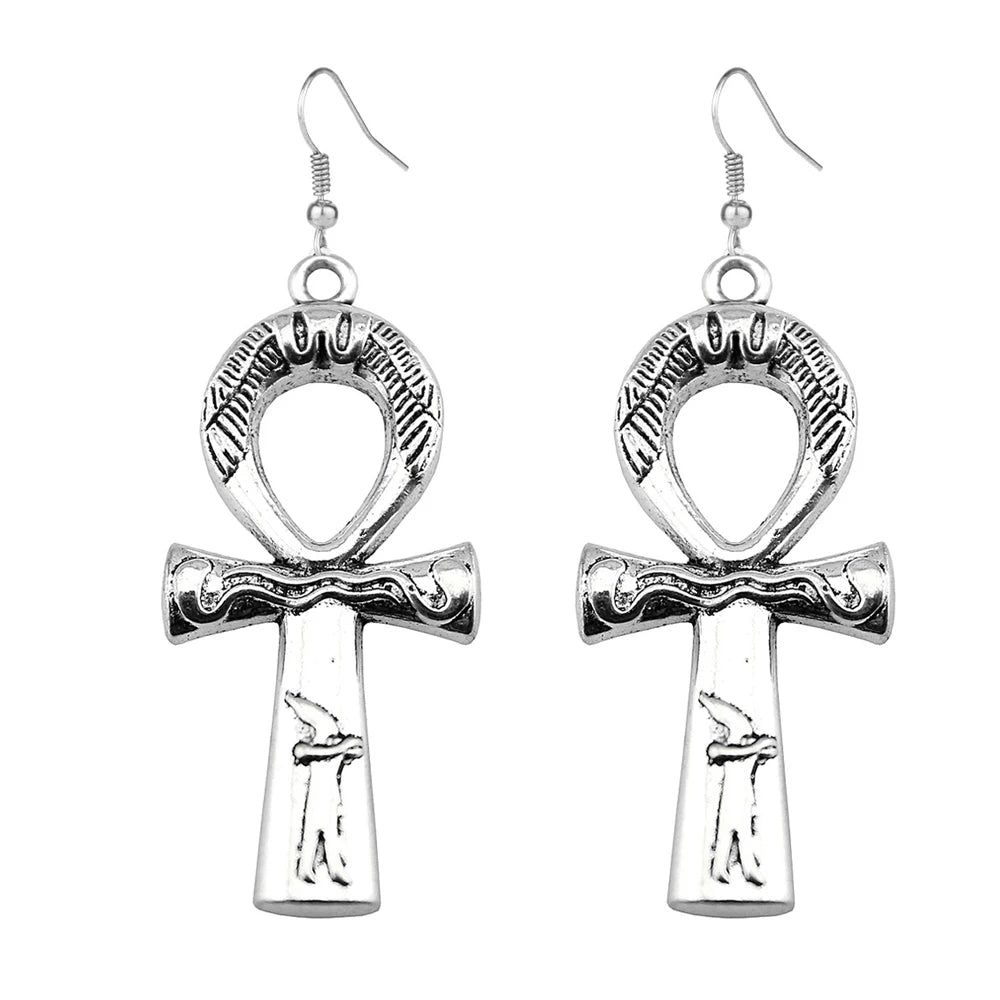 10x5cm Vintage Egyptian Life Big Ankh Cross Pendant Long Chain Necklace Fashion Jewelry Men and Women Accessories Dropshipping