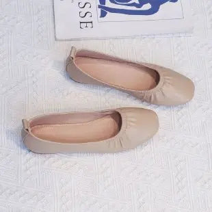 Women's Flats – 2025 Autumn New Trendy Retro Fashion Low-Heel Casual Commuting Leather Loafers (Driving Shoes for Petite Women)