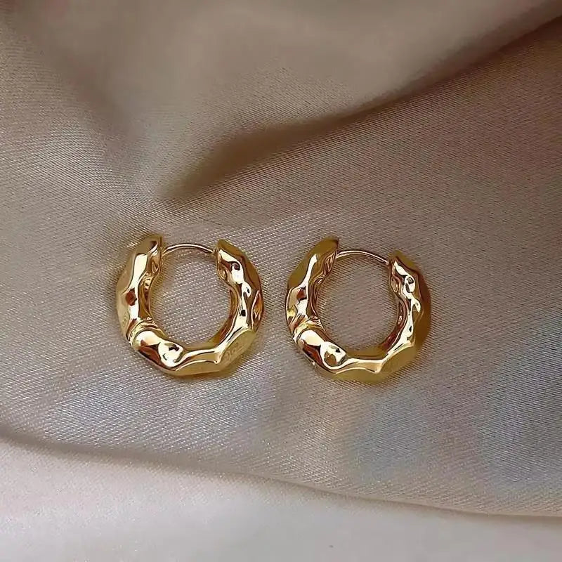 925 Silver Needle Korean Fashion Leaf Flower Earrings For Women Metal Earings Jewelry 2025 Trending Women's Gold Color Earrings