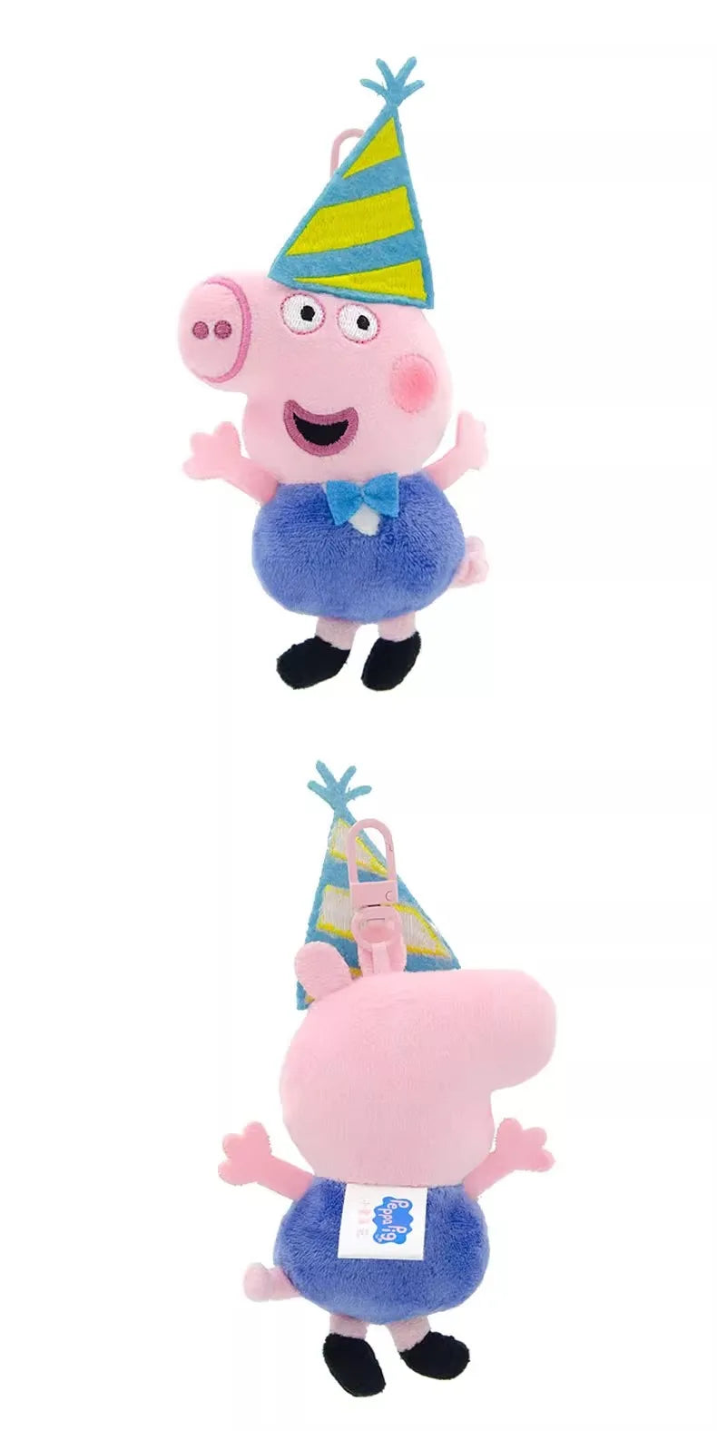 本物のペッパピッグジョージぬいぐるみおもちゃ高品質キーリングホット漫画動物キーチェーン人形ペンダント子供クリスマスギフト
