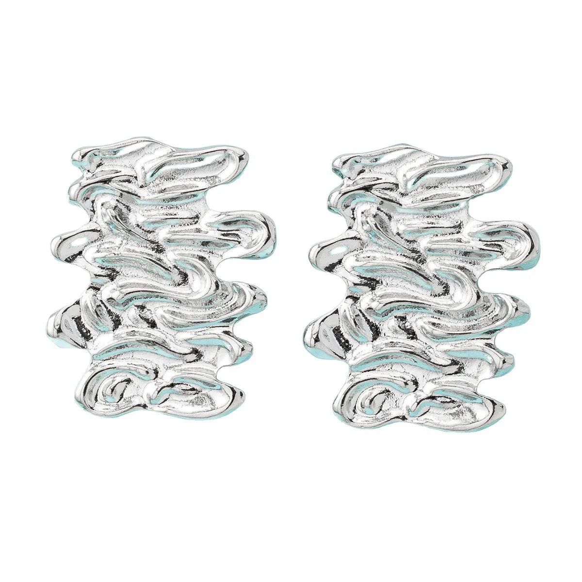 Irregularly Pleated Stud Earrings For Women Girls Geometric Ear Accessories Fashion Jewelry Holiday Party Gift OL EE086