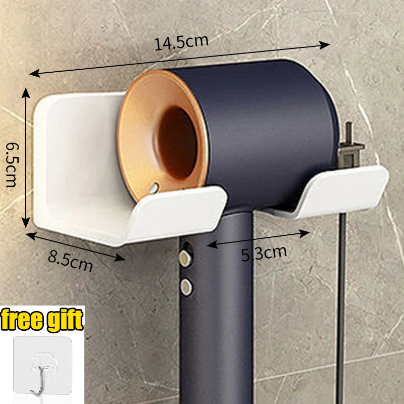 Hair Dryer Holder Wall Mounted Hair Straightener Dryer Hair Stand Bathroom Organizer Shelves Washroom Organization Shelves