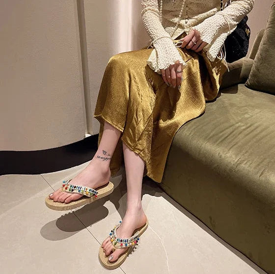 Woman Slippers Low Heel Shoes For Women On Beach Sandals Non Slip Slides Wholesale Bulk Sale Unique Comfortable And Elegan Price