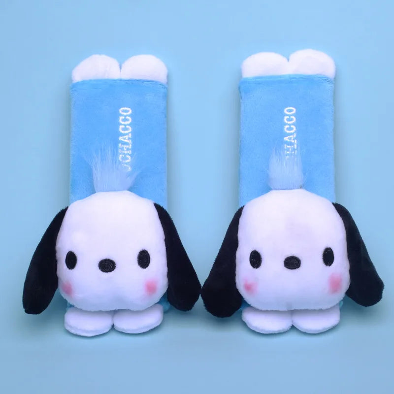 21cm Sanrio Hellokitty Melody Car Seat Belt Cover Soft Cute Cinnamoroll Kuromi Car Shoulder Interior Decoration Charm Gift