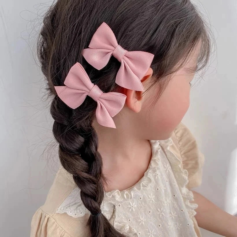2ピース リボンヘアクリップ エレガントなフラワーヘアクリップ 子供用 レディース セット ヘアピン ヘアアクセサリー 韓国風 ヘアアクセサリー