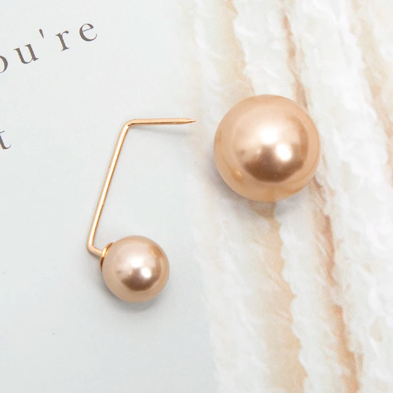 3Pcs/set New Women Tightening Waistband Pin Double Pearl Brooches Metal Lapel Pins Sweater Shirt Cardigan Brooch Accessories