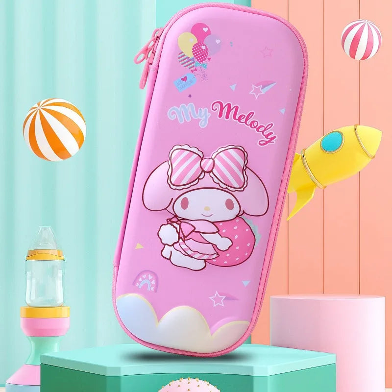 Kuromi & Cinnamoroll Pencil Case, Durable, 3D Stereoscopic Large Capacity Stationery Case Waterproof Drop Pencil Case