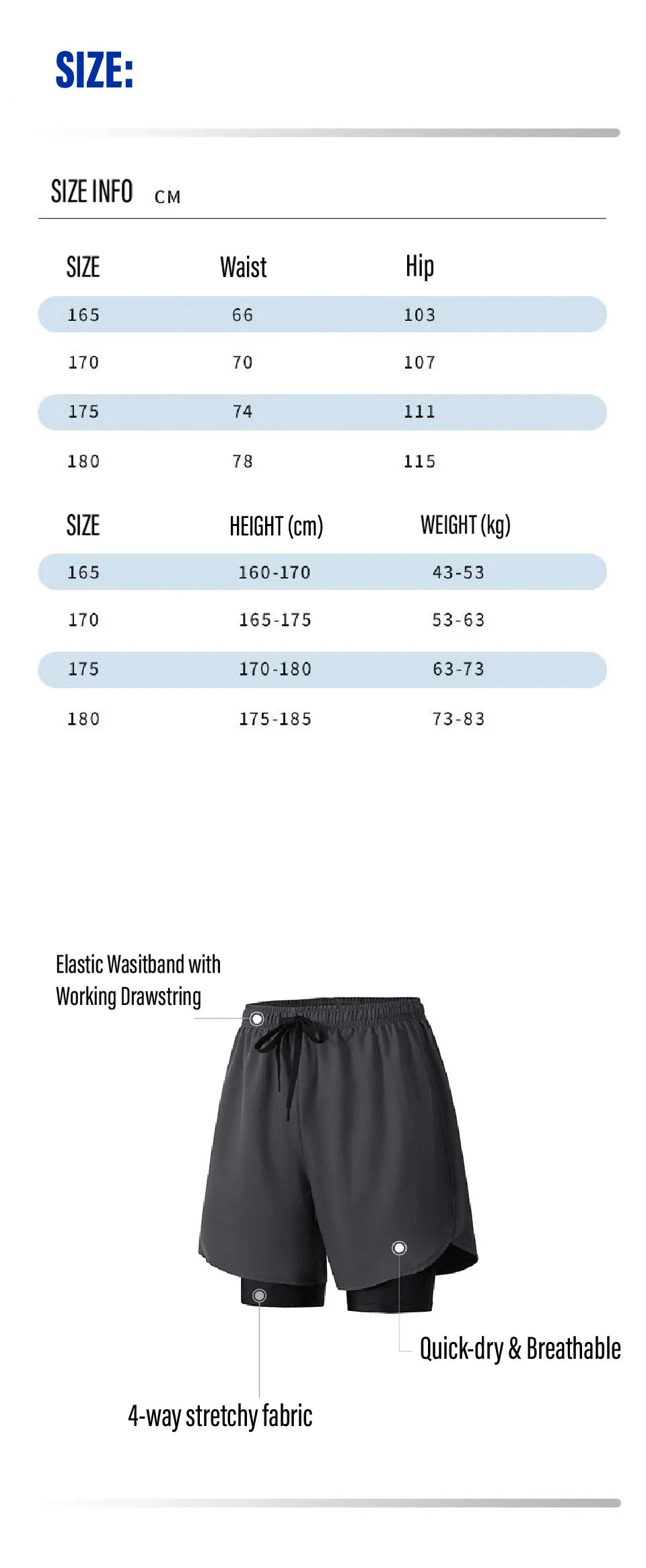 Men Swim Trunks Double-Layer Comfort Compression Liner Swim Shorts Quick Dry Beach Pants 7"