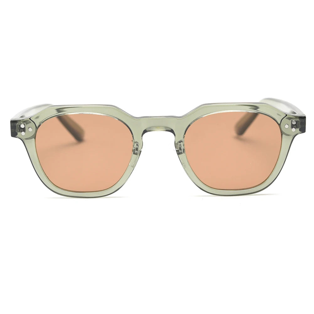 Peekaboo korean style retro sun glasses for women TR90 frame polygon polarized sunglasses uv400 male green brown 2023 summer