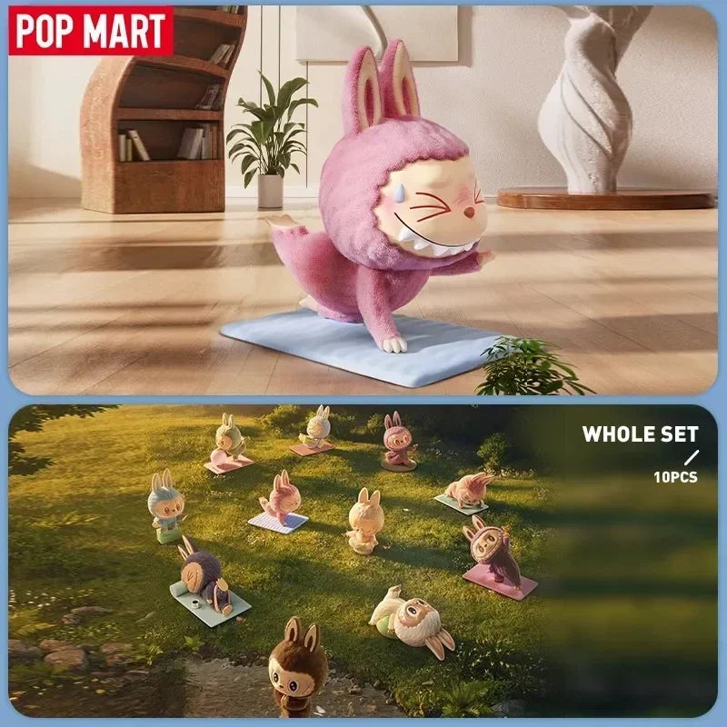 POP MART LABUBU THE MONSTERS Lazy Yoga Series Blind Box Toys Kawaii Anime Action Figure Caixa Caja Mystery Box Dolls Girls Gift