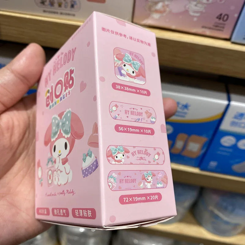 Hello Kitty Kuromi Cinnamoroll Plaster 40Pcs Waterproof Adorable Cute Band Aid for Kids Wound Care Kawaii Cartoon Design