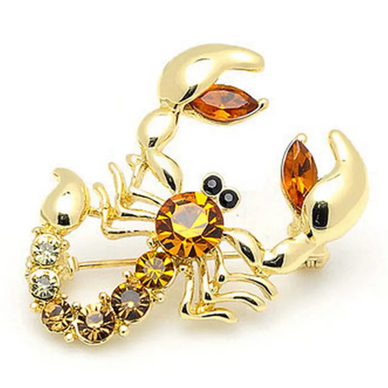 Decorative Imitated Rhinestone Garment Jewelry Brooch Bridal Wedding Imitated Crystal Animal Scorpion Brooch