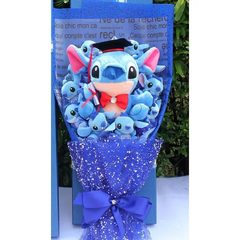 Disney Mickey Minnie Mouse Flower Bouquet Cartoon Lilo Stitch Donald Duck Daisy Plush Toy Doll Bouquet Birthday Valentine Gift