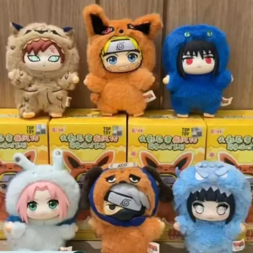 In Stock TOP TOY Naruto EAKI Cute Beast Party Sasuke Vinyl Cute Plush Blind Box Figure Pendant Gift