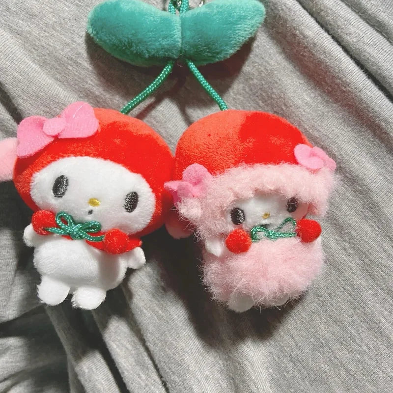 Kawaii Cherry Sanrio My Sweet Piano Hello Kitty Pachacco Plush Toy Keychain Brooch Backpack Pendant Decoration Girl HolidayGift