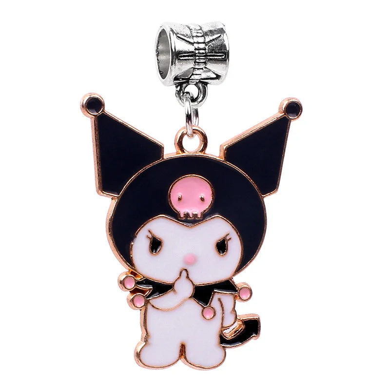 Sanrio Hello Kitty Melody Charming Cartoon Dripping Oil Beads Fit Original Pandora Bracelets Colorful DIY Jewelry Accessories