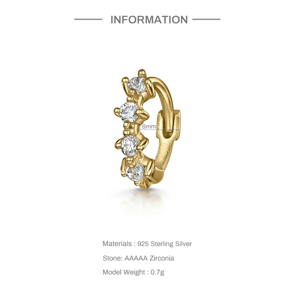 Aide 925 Sterling Silver 1pc Geometry Multi Piercing Stud Earrings For Women K Gold Simple Elegant Tassel Jewelry Gift Pendiente