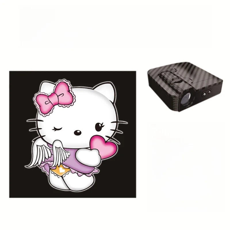 Hello Kitty Car Welcome Light High Definition Projector Hd Ambient Light Induction Open The Door Safety Signal Lamp Decoration