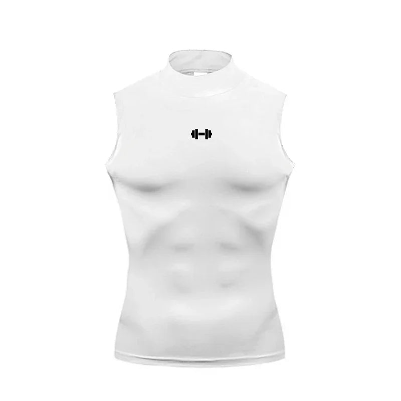 コンプレッションシャツ メンズ 夏用 スポーツウェア ランニングベスト 伸縮性 速乾 スポーツ ノースリーブ トップス Tシャツ タートルネック ジム ワークアウト タンクトップ
