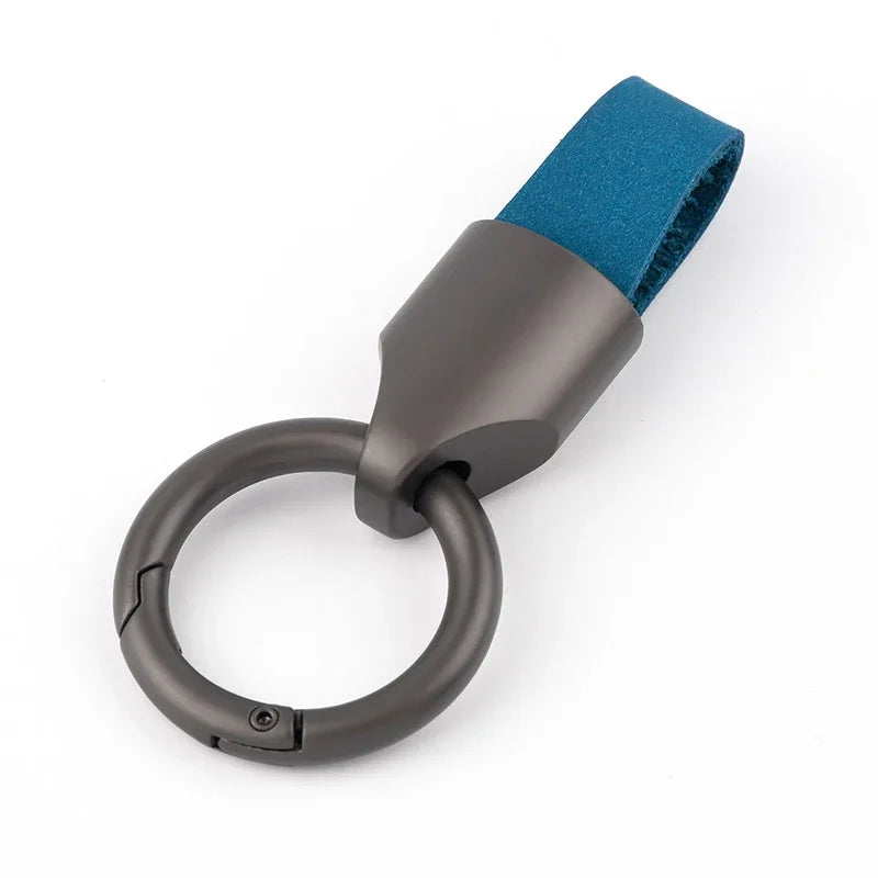 New Cowhide Leather Keychains for Women Men Waist Belt Buckle Carabiner Car Pendant Key Chains Rings Keyring Bag Gifts