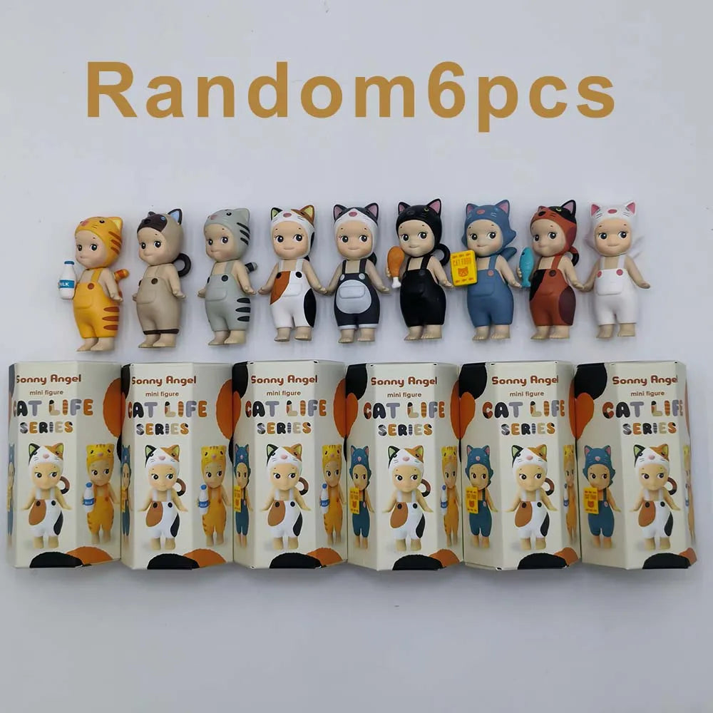 ソニーエンジェル ブラインドボックス キャットライフシリーズ ミニキャットアクションフィギュア おもちゃ 高品質オーナメント 人形 ファン 子供 クリスマスギフト