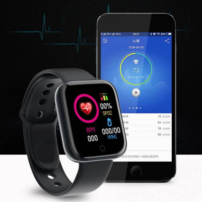 多機能スマートウォッチ メンズ レディース Bluetooth接続電話 音楽 フィットネス スポーツブレスレット 睡眠モニター Y68 スマートウォッチ D20