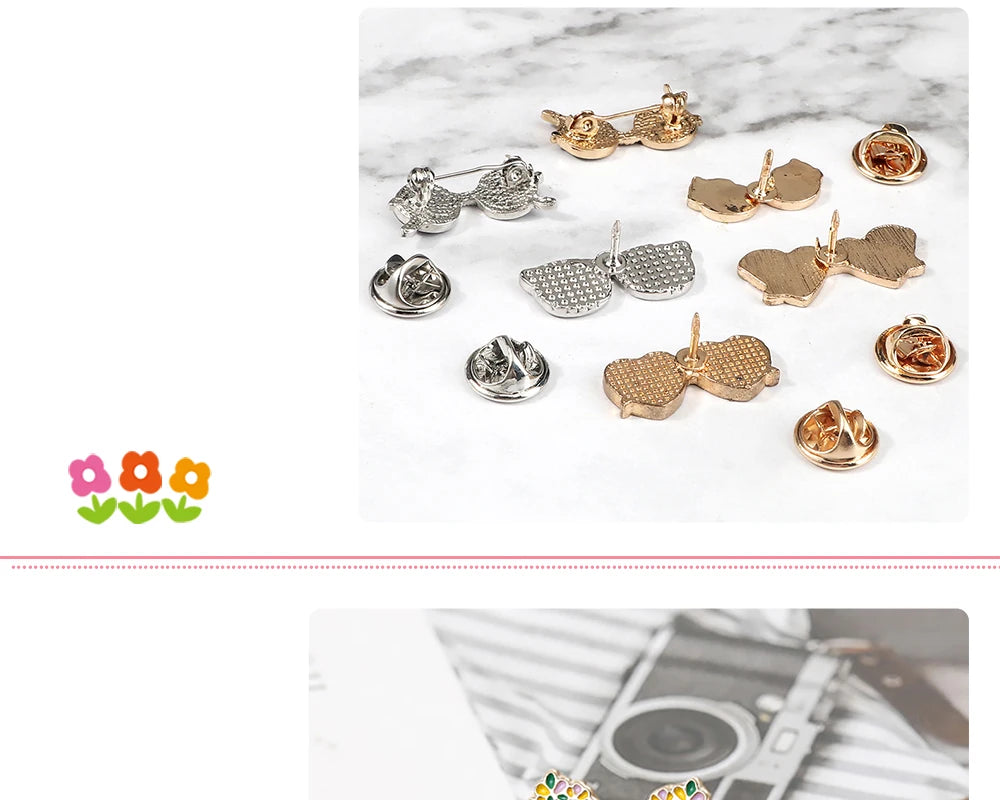 Summer Beach Sunglasses Brooch Fashion Personality Enamel Pins for Vacation Girl Women Backpack Hat Lapel Pin Jewelry Decoration