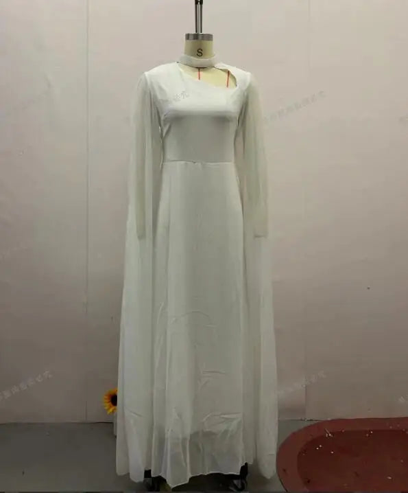 Party Dresses Women Long Dress Round Collar Solid Color Lace Up Tight Waist A Line 2025 Female Vestidos Temperament Maxi Gown