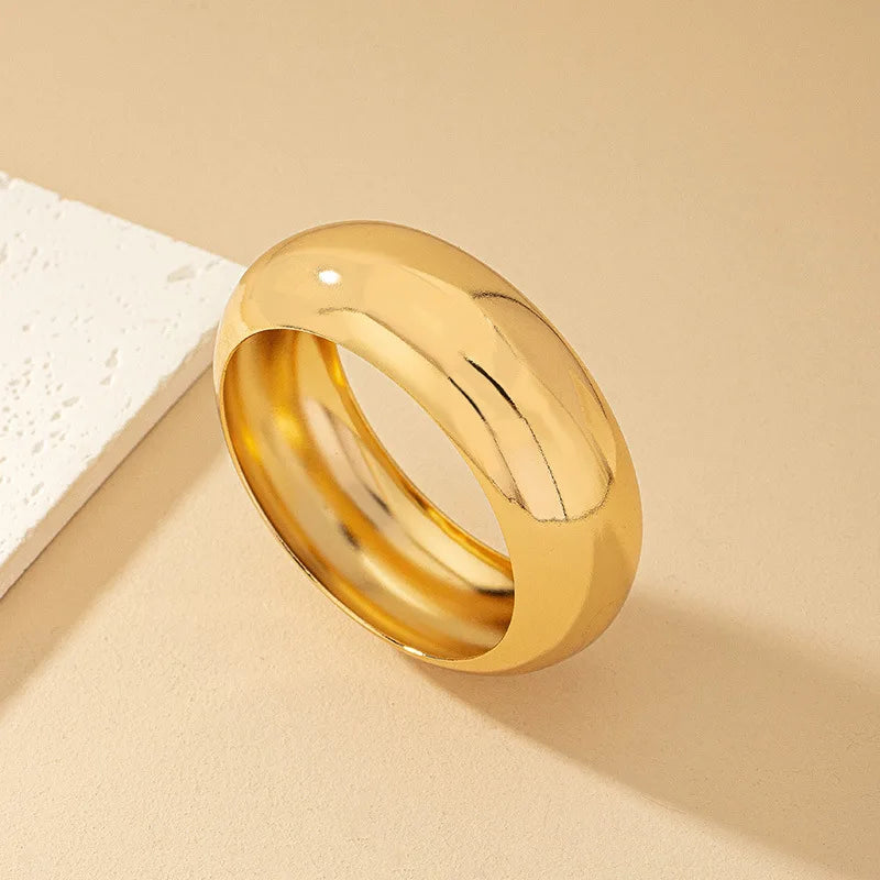 Gothic Punk Metal Gold Silver Color Bracelets For Women Men Rock Big Circle Bracelet Bangles Hip Hop Jewelry Emo Party Gifts