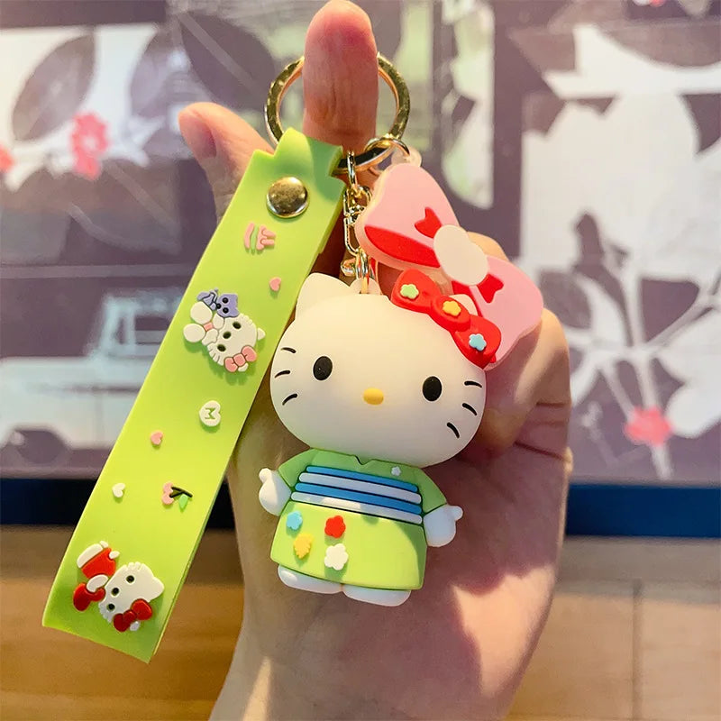 Hello Kitty Mini Model Keychain, Exquisite Cartoon Decorative Pendant, Suitable for Decorating Backpacks, Handbags, Keychains