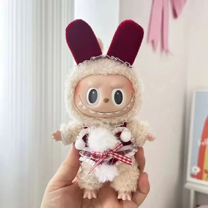 Labubu Macarons Pendant Clothes Popular Labubu Vinyl Toy Blind Boxes Pop Mart Dolls Clothing Labubu Holiday Children'S Gift