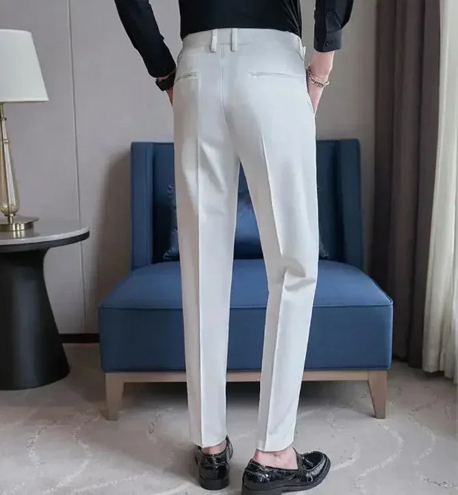 Men's Suit Pants, Fashion Slim Dress Trousers ,White Black Blue Green Pantalones Hombre Fall/Winter Male Pant, 2025 New