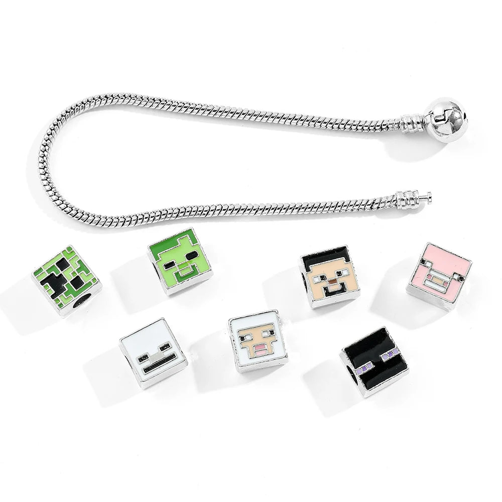 Fashion Beads Bracelet Square Cartoon Sheep Beads Bangle Hand Chain for Men Women Kawaii Accessories Jewelry