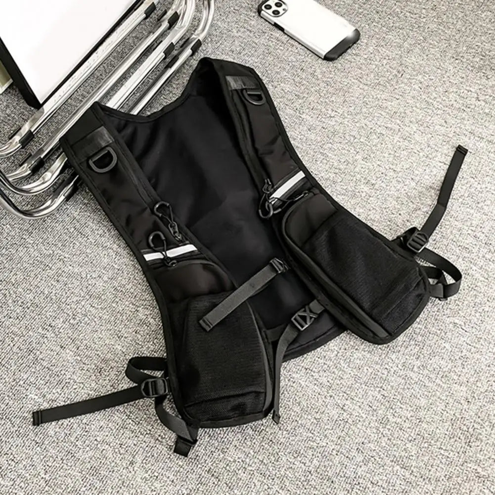 Multi-pocket Chest Bag European American Style Men Chest Bag Reflective Strip Street Culture Inspired Bag Men Safety Vest