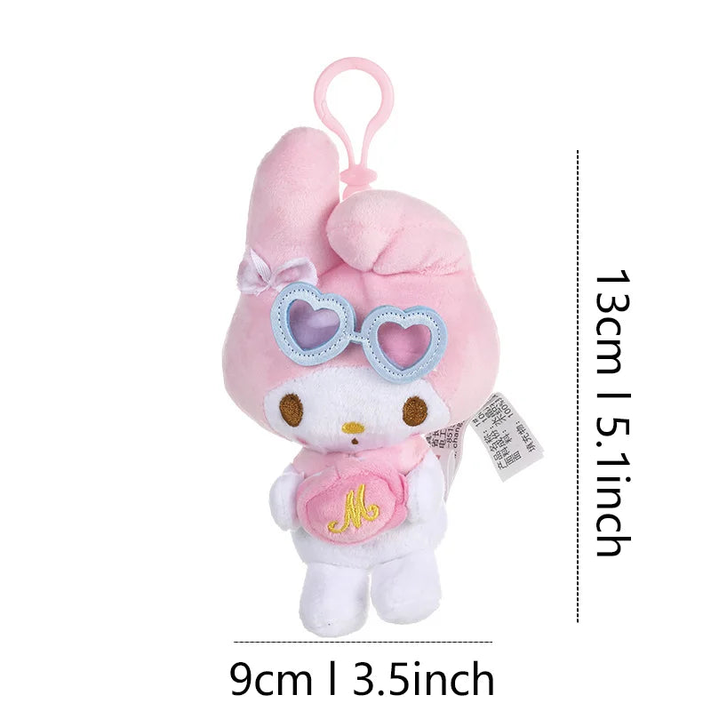 Sanrio Hello Kitty Kuromi Melody Stuffed Toys Pendant Cute Plush Toys Kawaii Keyring Anime Keychain Birthday Gift Party Treats